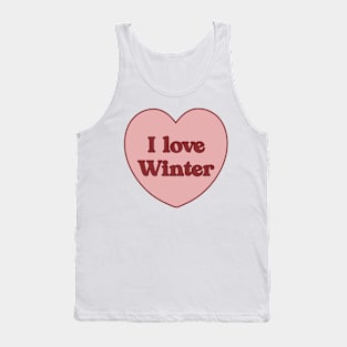 I love winter heart aesthetic dollette coquette pink red Tank Top